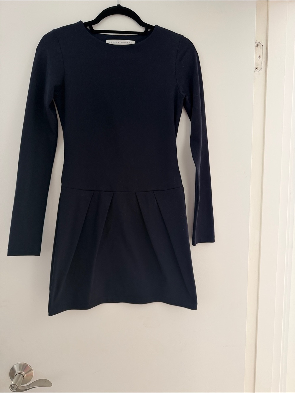 Susana Monaco Navy Blue Long-Sleeve Mini Dress